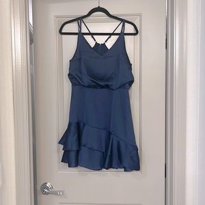 New with tag Lulu’s navy blue ruffle cocktail dress